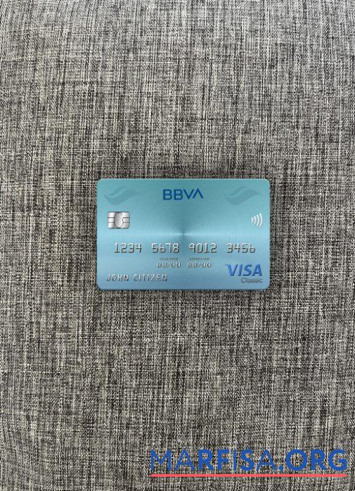 Blank Venezuela BBVA bank visa classic card photolook front real example